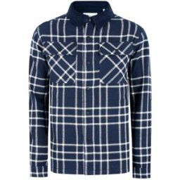Firetrap Borg Check Overshirt Mens Marine 2XL Male