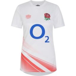 Umbro England Rugby Warm Up Shirt 2023 Womens Blanc/Corail 12 (M) Female