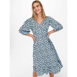 Only Olivia Wrapped Dress Womens Brouillard bleu 12 (M) Female