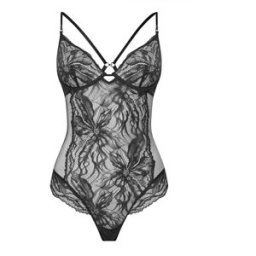 Calvin Klein Lace Bodysuit Noir 10 (S) Female