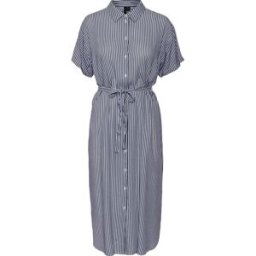Vero Moda Bumpy Shirt Dress Snow White Ink 12 (M) Female