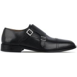 Firetrap Monk Strap Leather Shoes Mens Noir 7 (41) Male