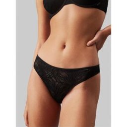 Calvin Klein Sheer Marq Thong Noir 001 14 (L) Female