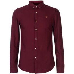 Farah Oxford Long Sleeve Shirt Bourgogne 507 Grand Male
