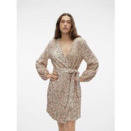 Vero Moda Bella Short Dress Champagne 12 (M) Female