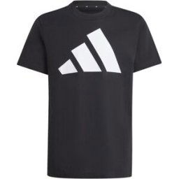 Adidas Logo T Shirt Junior Blk/Wht BOS (en-GB) = Blk/Wht BOS (fr-FR) 11-12 ans Unisex