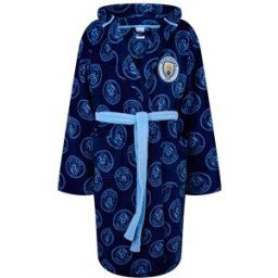 Team Mens Fluffy Fleece Robe Man City (Manchester City) Moyen Male