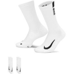 Nike Multiplier Crew Running Socks 2 Pack Unisex Adults Blanc/Noir LRG (8-11) Unisex
