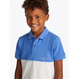 Tommy Hilfiger Mini Corp Colourblock Polo Ss Blue/Wht C30 4Y Male