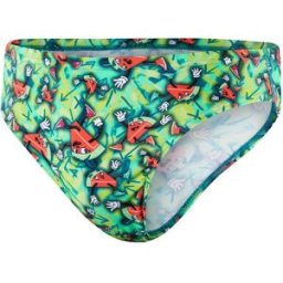 Speedo Geo Rip Allover Print 5Cm Swim Briefs Adults Vert/Rose 34 (M) Male