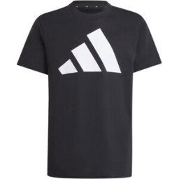Adidas Logo T Shirt Junior Blk/Wht BOS (en-GB) = Blk/Wht BOS (fr-FR) 11-12 ans Unisex