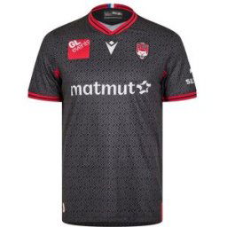 Macron Lou Rugby Home Shirt 2024 2025 Adults Noir Petit Male