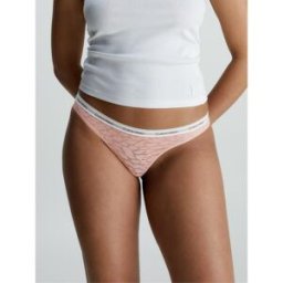 Calvin Klein Lace Brazilian Thong Sombre 10 (S) Female