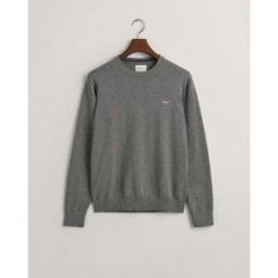 Gant Classic Cotton Crew Neck Sweater Gris Melange092 2XL Male