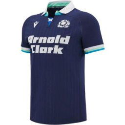 Macron Scotland Rugby Authentic Home Shirt 2024 Adults Bleu 2X Grand. Male
