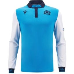 Macron Scotland Rugby Away Long Sleeve Cotton Shirt 2024 Adults Blanc 2X Grand. Male