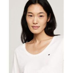 Tommy Hilfiger Long Sleeved Pyjama Set Blanc/Marine 10 (S) Female