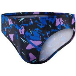 Speedo Geo Rip Allover Print 5Cm Swim Briefs Adults Noir/Rose 30 (XS) Male