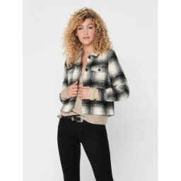 Only Lou Check Shacket Noir/Ponce 14 (L) Female
