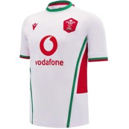 Macron Welsh Rugby Union Away Shirt 2024 Adults Blanc/Vert Petit Unisex