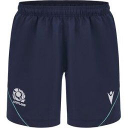 Macron Scotland Rugby Union Bermuda Travel Shorts 2024 Adults Marine Petit Male