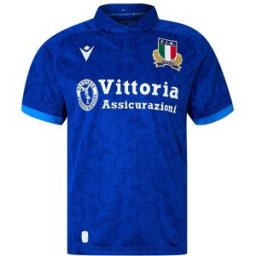 Macron Italia Rugby Home Shirt 2024 Adults Bleu Grand Male