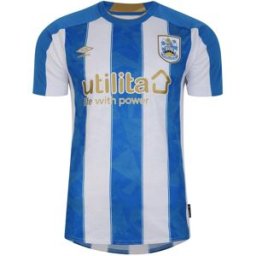 Umbro Huddersfield Town Home Shirt 2023 2024 Adults Bleu/Blanc 4X Grand. Male