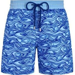 Vilebrequin Flocked Fish Swim Shorts Fleur De Lin Petit Male
