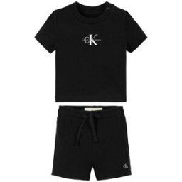 Calvin Klein Jeans Monogram Logo T-Shirt Shorts Set CK Black BEH 18M(86) Unisex