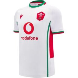 Macron Welsh Rugby Union Authentic Away Shirt 2024 Adults Blanc/Vert Moyen Unisex