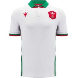 Macron Welsh Rugby Union Away Shirt 2024 Adults Blanc/Vert Grand Unisex