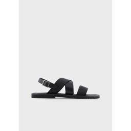 Giorgio Armani Emporio Armani Logo Jacquard Flatform Sandals Nero 8.5 (42.5) Male