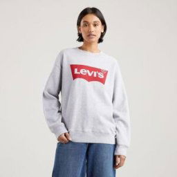 Levis Batwing Logo Crew Neck Sweatshirt Gris 09 12 (M) Female