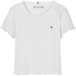 Tommy Hilfiger Essential Rib Top Ss Blanc YBR 6Y Female