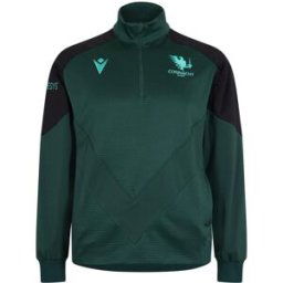 Macron Connacht Quarter Zip Top 2024 2025 Adults Vert foncé Grand Male