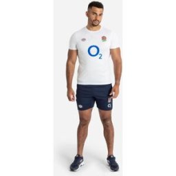 Umbro England Rugby Warm Up Shirt 2023 Adults Br Wh/Blue Petit Male