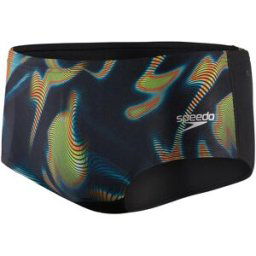 Speedo Allover Digital Print 14Cm Swim Briefs Adults Noir/Vert 28 (XXS) Male