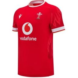 Macron Welsh Rugby Union Authentic Home Shirt 2024 Adults Rouge/Blanc 3X Grand. Unisex