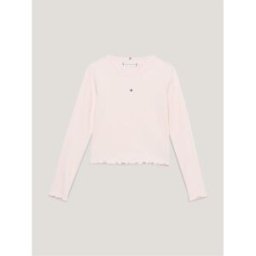 Tommy Hilfiger Essential Ribbed Short Sleeve Top Juniors Whimsy Pink 14Y Female