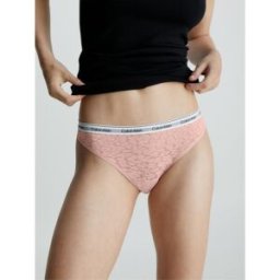 Calvin Klein Modern Cotton Lace Thong Sombre 14 (L) Female