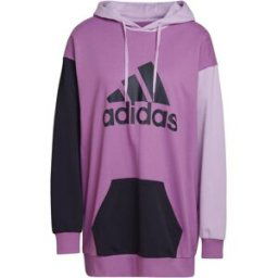 Adidas Essentials Colorblock Logo Oversized Hoodie Womens Violet 18 (XXL) Female