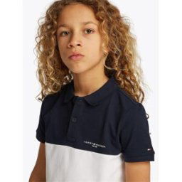 Tommy Hilfiger Mini Corp Colourblock Polo Ss Marine de Nuit C1G 6Y Male