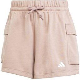 Adidas Essentials Small Logo French Terry Cargo Shorts Womens Argile Chaude/Blanc 16 (XL) Female