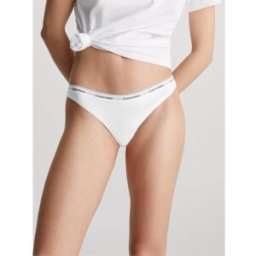 Calvin Klein Logo Thong Blanc 14 (L) Female