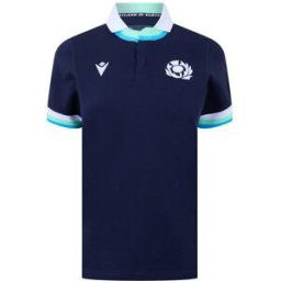 Macron Scotland Rugby Home Cotton Shirt 2024 Womens Bleu 16 (XL) Female