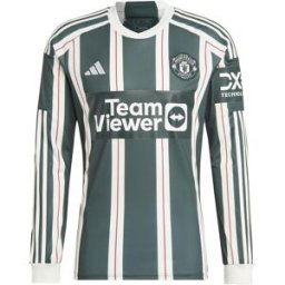 Adidas Manchester United Away Long Sleeve Shirt 2023 2024 Adults Green/Wht/Mr L Male