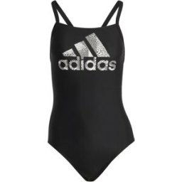 Adidas Big Logo Swimsuit Womens Noir/Blanc 10 (S) Female