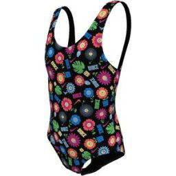 Nike Garden Party Swimsuit Junior Noir 11-12 (L) Female