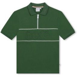 Boss Zip Logo Polo Shirt Juniors Kaki 651 8 ans Male