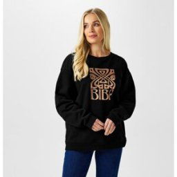 Biba Logo Crew Sweatshirt Noir 12 (M) Female